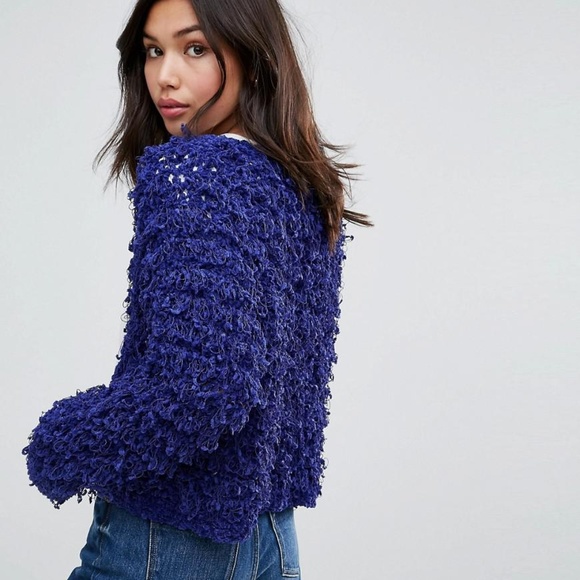 ASOS Sweaters - ASOS • Blue Loop Stitch Cardigan Sweater